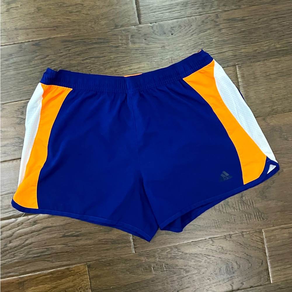 adidas Blue Orange White Athletic Running Shorts